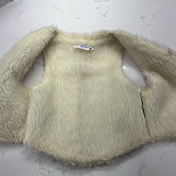 Vintage Toddler Leather Sherpa Vest Made in Mexico - Picture 6 of 7